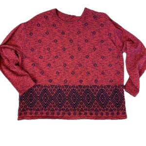 J. Jill womens sweater pullover Red and Black SZ XL Cotton blend